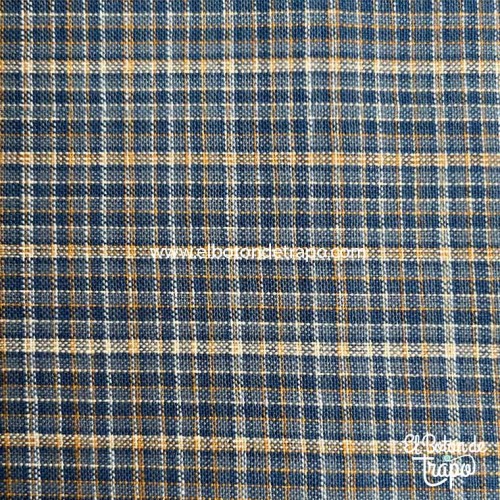 tela country para patchwork cuadros azul y amarillo Diamond textiles