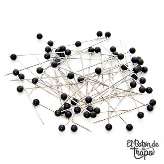 Alfileres Negros Punta de Plástico Hemline Gold 2