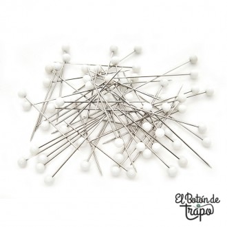 Alfileres Blancos Punta de Plástico Hemline Gold 2