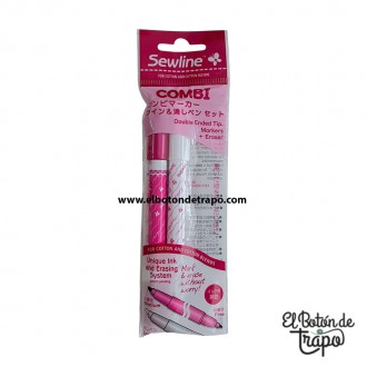 Combo marcador y borrador de tela sewline