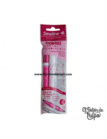 Combo marcador y borrador de tela sewline