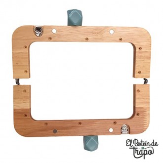 Boquilla de Madera Cuadrada Azul 22cm 2