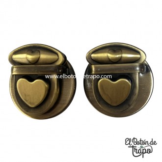 Cierre Bolso Corazón Oro Viejo