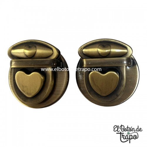Cierre Bolso Corazón Oro Viejo