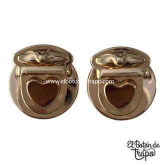 Cierre Bolso Corazón Oro
