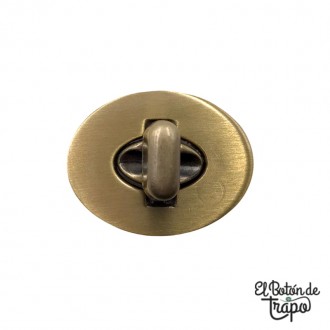 Cierre para bolsos rotativo de color oro viejo