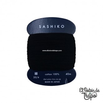 Hilo Sashiko Negro Daruma