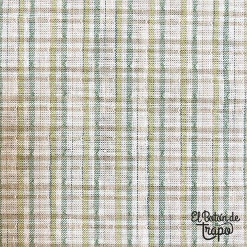 Tela Japonesa Tramada Cuadros Verde
