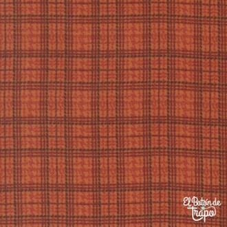 Franela Patchwork Prairie Gatherings Flannels Cuadros Naranja de Moda Fabrics
