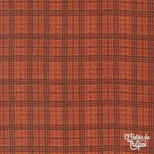 Franela Patchwork Prairie Gatherings Flannels Cuadros Naranja de Moda Fabrics