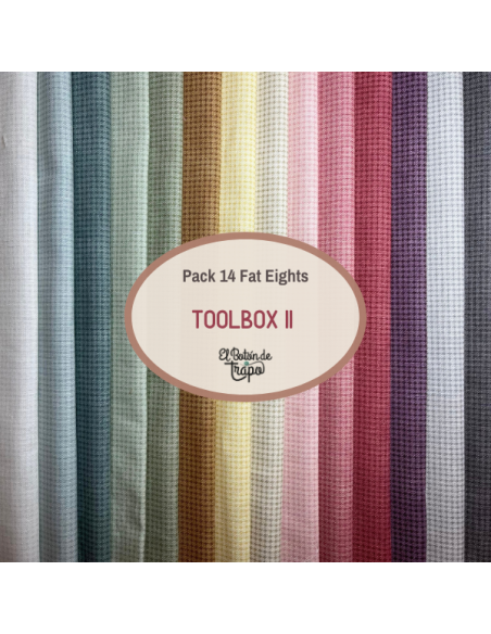 Pack 14 Fat Eights Telas Patchwork Toolbox