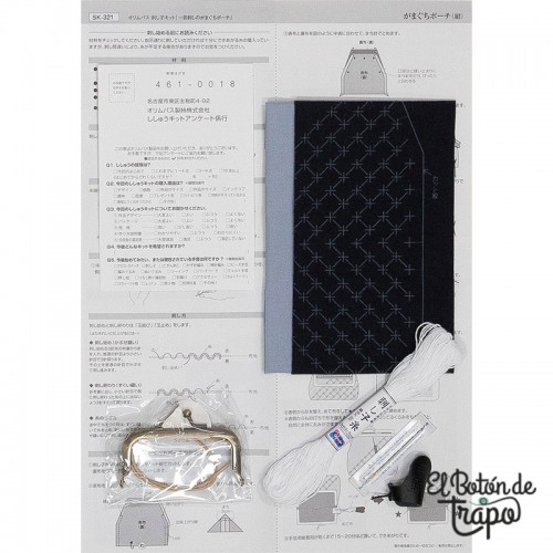 Monedero Kit Sashiko Bolso