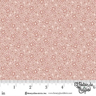 Tela de algodón 100% Simply Charming con diseño de florecitas en tono rosa, ideal para patchwork y quilting. 2