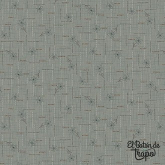 Tela de algodón 100% Simply Charming con diseño de margaritas en tono azul, ideal para patchwork y quilting.