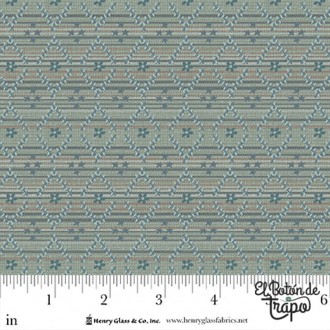Tela Simply Charming con estampado de diamantes sobre fondo azul, colección de Janet Rae Nesbitt. 2