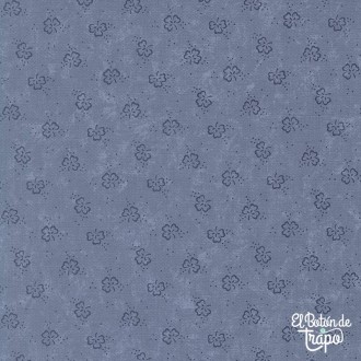 Tela Bluebird’s Nest – Azul suave con tréboles en azul oscuro de Kansas Troubles