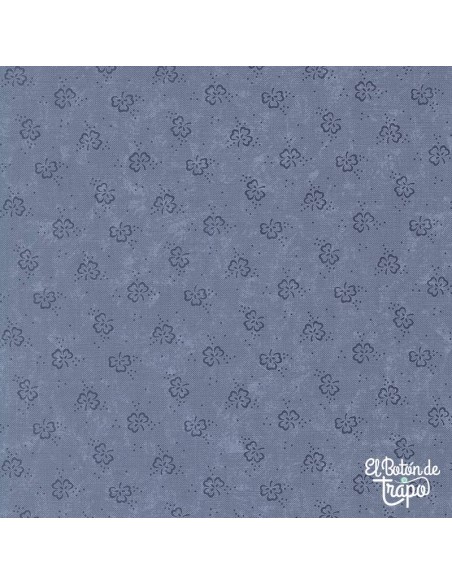 Tela Bluebird’s Nest – Azul suave con tréboles en azul oscuro de Kansas Troubles