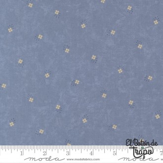 Tela Bluebird’s Nest – Azul con pequeñas flores amarillas diseño de Kansas Troubles para Moda Fabrics 2