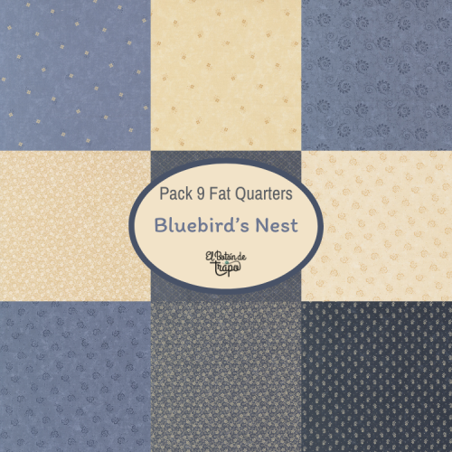 Pack 9 Fat Quarters Bluebird's Nest