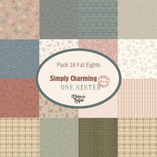 Telas precortadas patchwork en Fat Eights de la colección Simply Charming