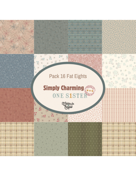 Telas precortadas patchwork en Fat Eights de la colección Simply Charming