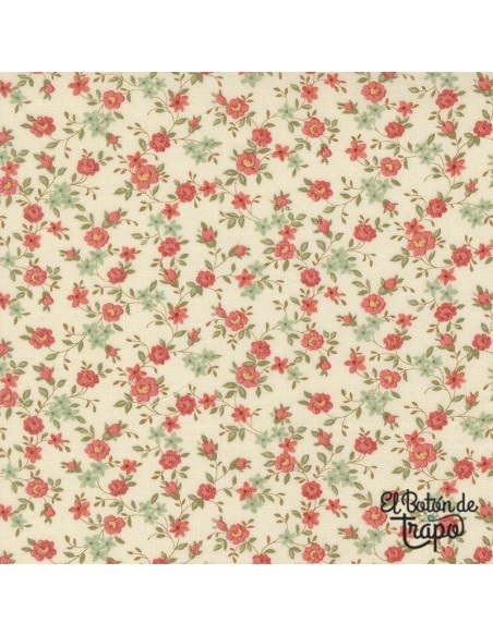 Tela Ambiance Sweet Roses Porcelian de 3 Sisters para Moda Fabrics