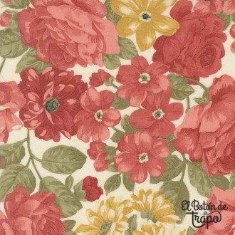 Tela Ambiance Bouquet Porcelain de 3 Sisters para Moda Fabrics