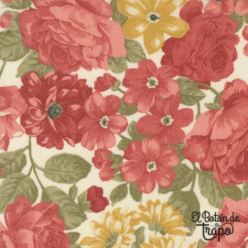Tela Ambiance Bouquet Porcelain de 3 Sisters para Moda Fabrics