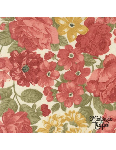 Tela Ambiance Bouquet Porcelain de 3 Sisters para Moda Fabrics