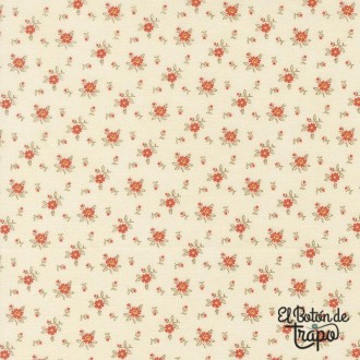 Tela Ambiance Little Flower Porcelain de 3 Sisters para Moda Fabrics