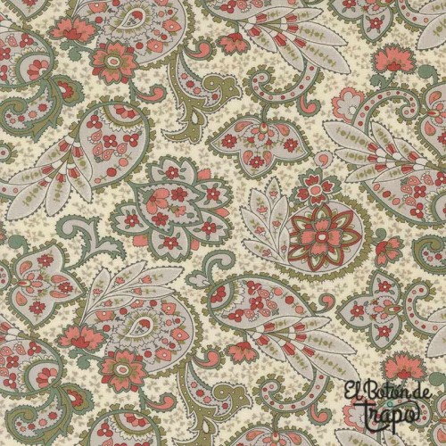 Tela Ambiance Paisley Porcelain de 3 Sisters para Moda Fabrics
