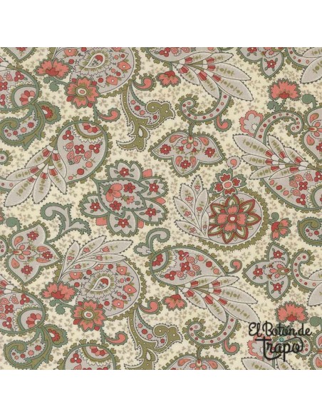 Tela Ambiance Paisley Porcelain de 3 Sisters para Moda Fabrics