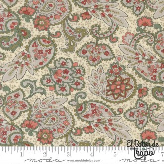 Tela Ambiance Paisley Porcelain de 3 Sisters para Moda Fabrics 2