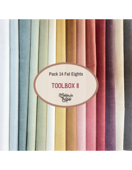 Pack 14 Fat Eights Telas Patchwork Toolbox