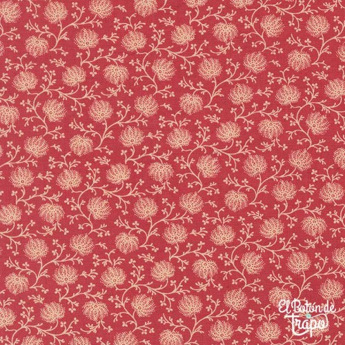 Tela Joie de Vivre Campanule Rouge diseño de French General para Moda Fabrics