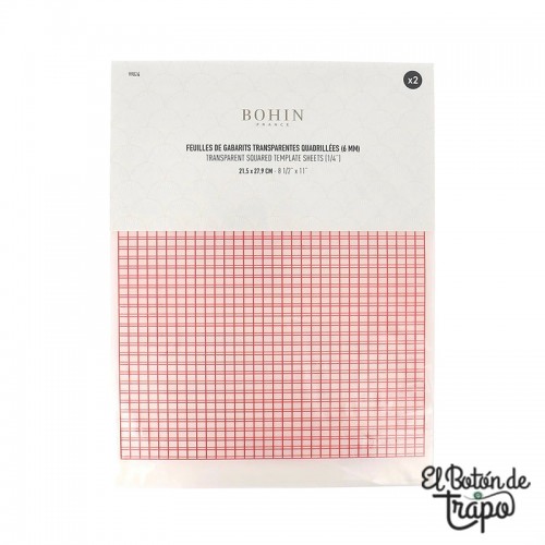 Hojas Cuadriculadas Tranparentes para Plantillas BOHIN