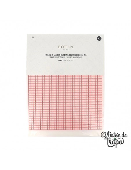 Hojas Cuadriculadas Tranparentes para Plantillas BOHIN