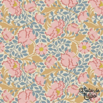 Tela Tilda Songbird Flora Blue