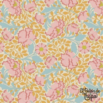 Tela Tilda Songbird Flora Mustard