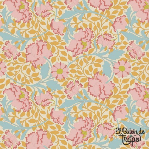 Tela Tilda Songbird Flora Mustard