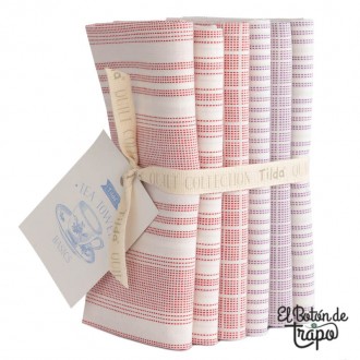 Telas precortadas TILDA Woven Tea Towel Red/Plum