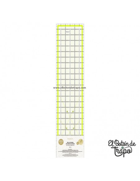 Regla Patchwork Pulgadas 24" x 6" con Ranuras de Corte BOHIN
