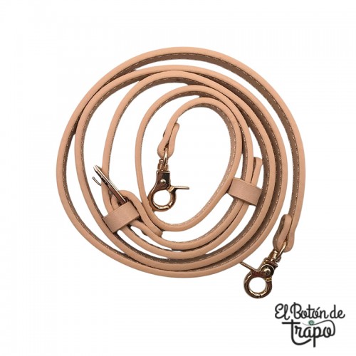 Correa de Cuero Vegano para bolsos 120cm Beige