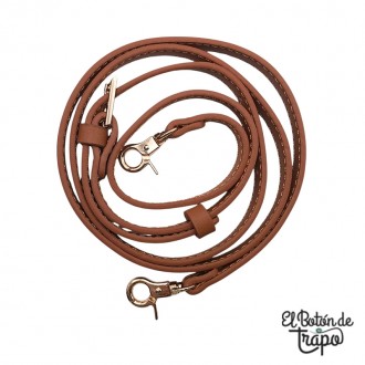 Correa de Cuero Vegano para bolsos bandolera 120cm Camel