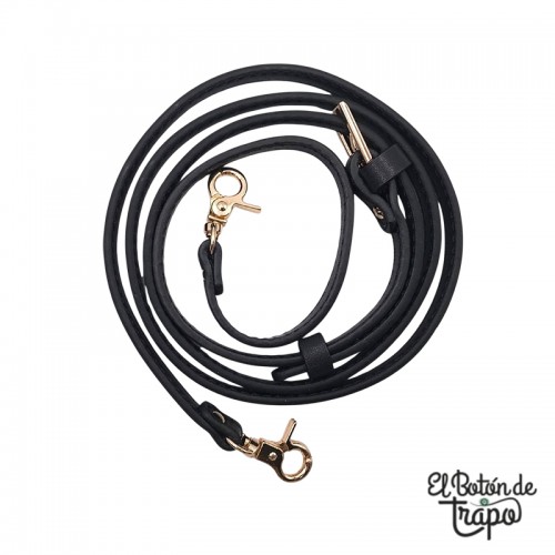 Correa de Cuero Vegano para bolsos bandolera 120cm Negro