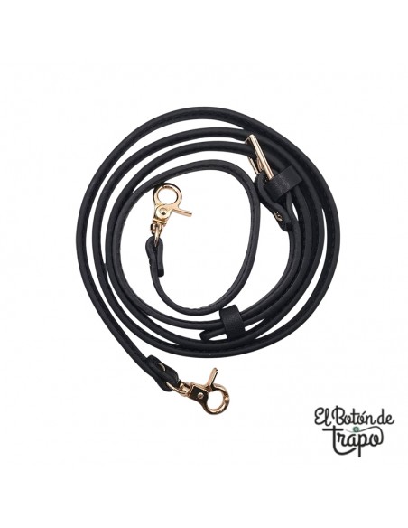 Correa de Cuero Vegano para bolsos bandolera 120cm Negro