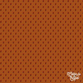 Tela Marcus Fabrics Cotton Thimble Miniatures Naranja
