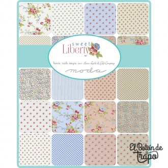telas Patchwork Precortadas en Layer Cake Sweet Liberty de Moda Fabrics 2