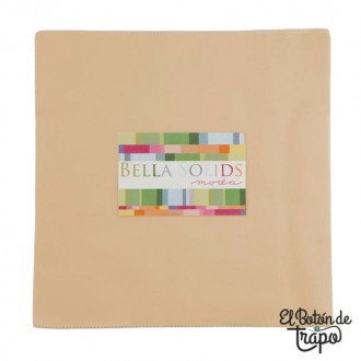Telas precortadas patchwork en Layer Cake Bella Solids Jr color beige tostado