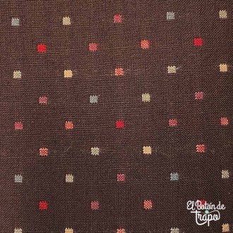 Tela Japonesa Tramada Nikko Confetti Cocoa